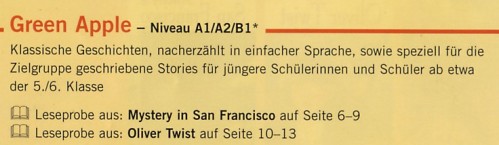 Reihe GREEN APPLE. Niveau A1/A2/B1